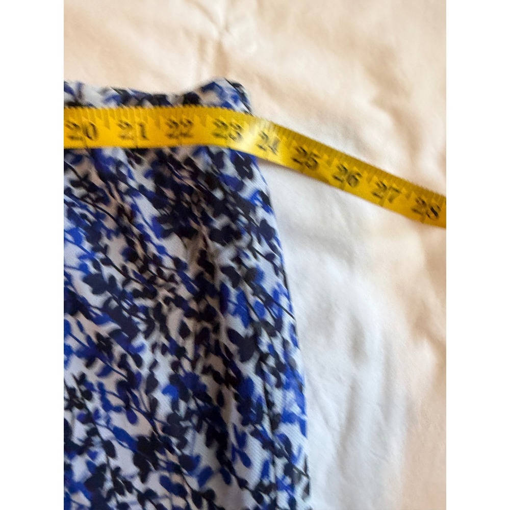 Cato Woman Blue Black Leaf Print Chiffon Blouse and Maxi Skirt Set 26/28W Plus - Picture 9 of 14